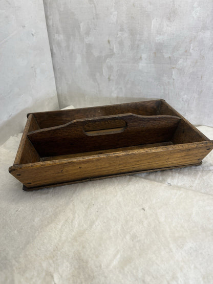 Primitive Wood Tapered Caddy With Handle