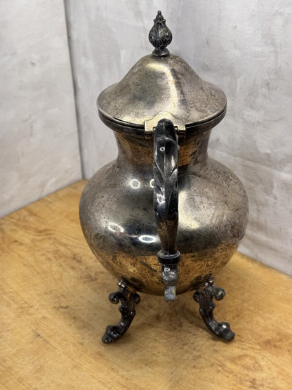 Silver Plated Heavy Ornate Coffee Pot Vtg #1317