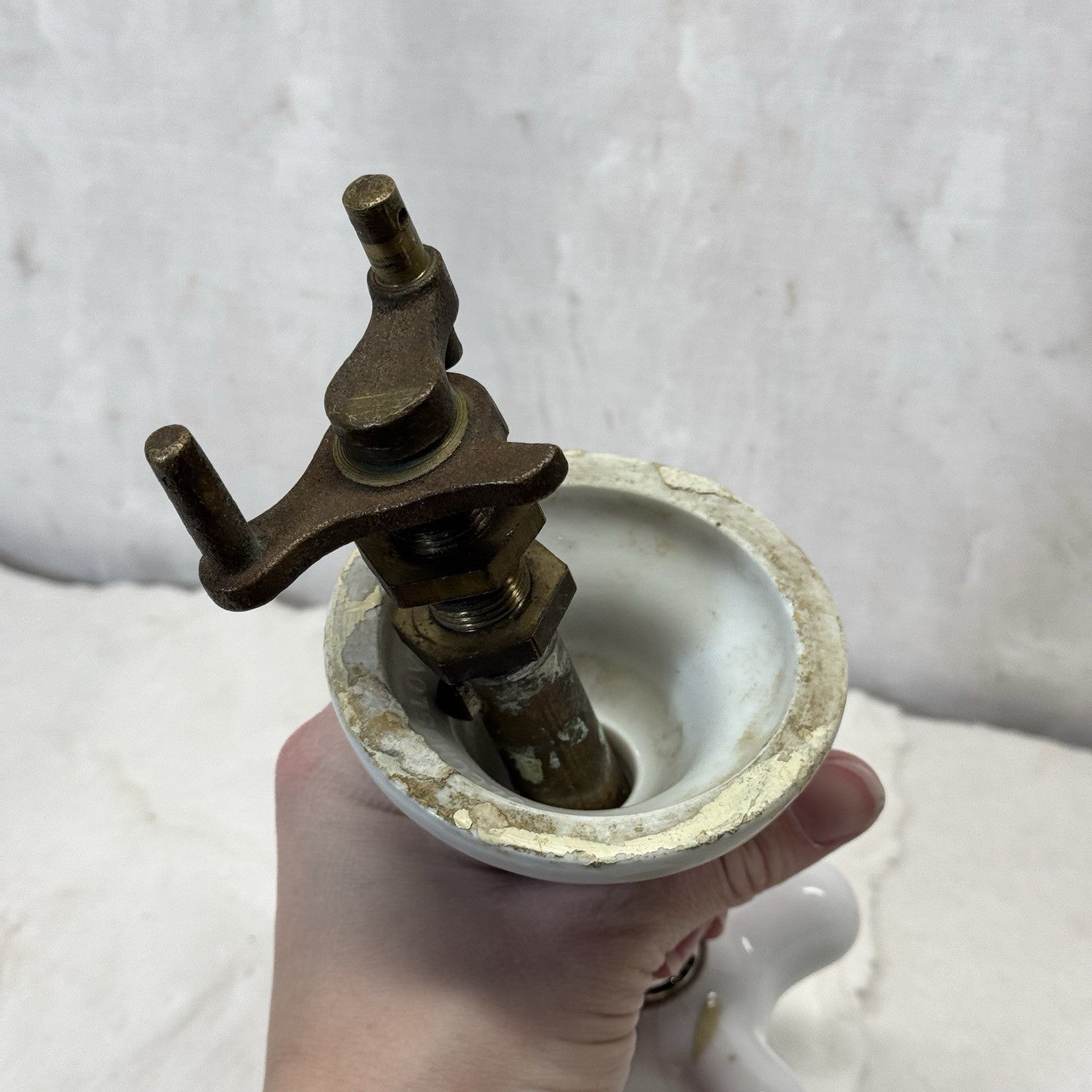 Porcelain Sink “Cold” Handle Antique