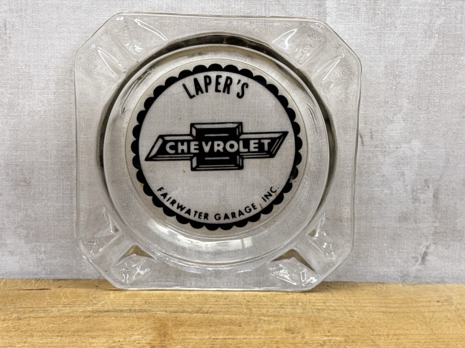 Lapers Fairwater Wisconsin Advertisement Chevrolet Ashtray Vintage #1127