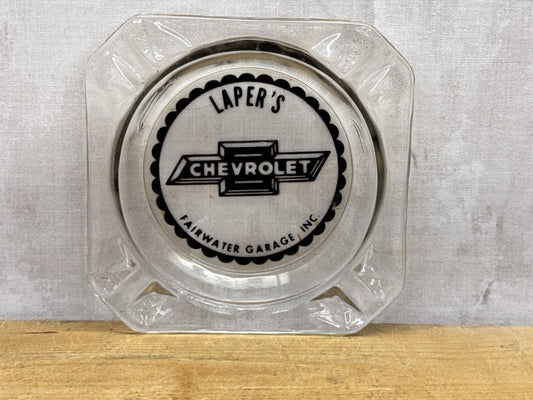 Lapers Fairwater Wisconsin Advertisement Chevrolet Ashtray Vintage #1127