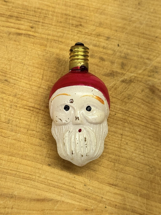 Vtg Santa Head Christmas Bulb #1333