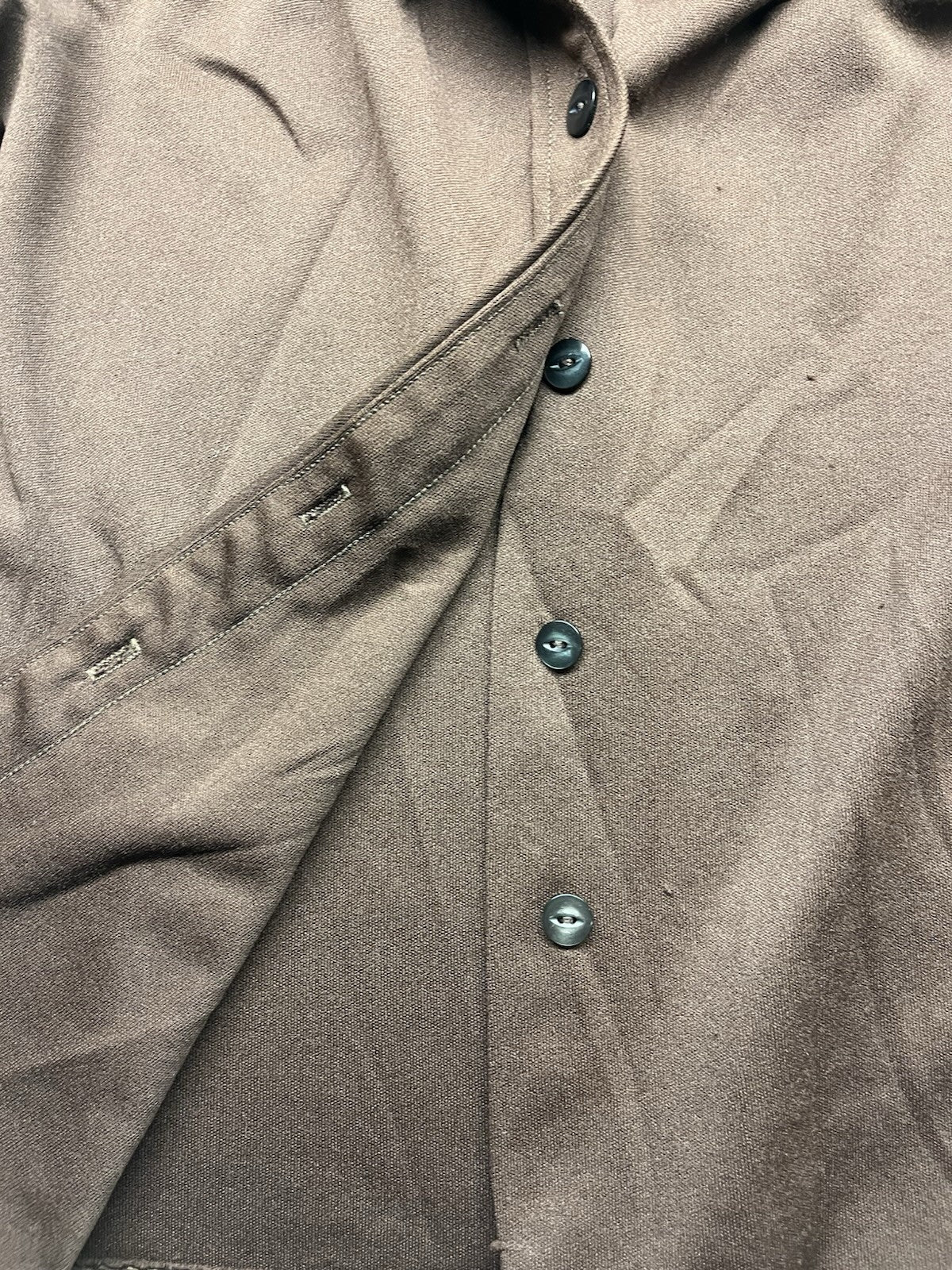 1970-80s Women’s Brown Knit W/pockets Button Up S Sleeve 