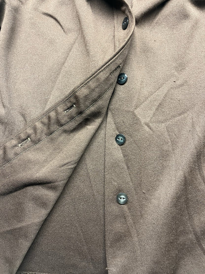 1970-80s Women’s Brown Knit W/pockets Button Up S Sleeve 
