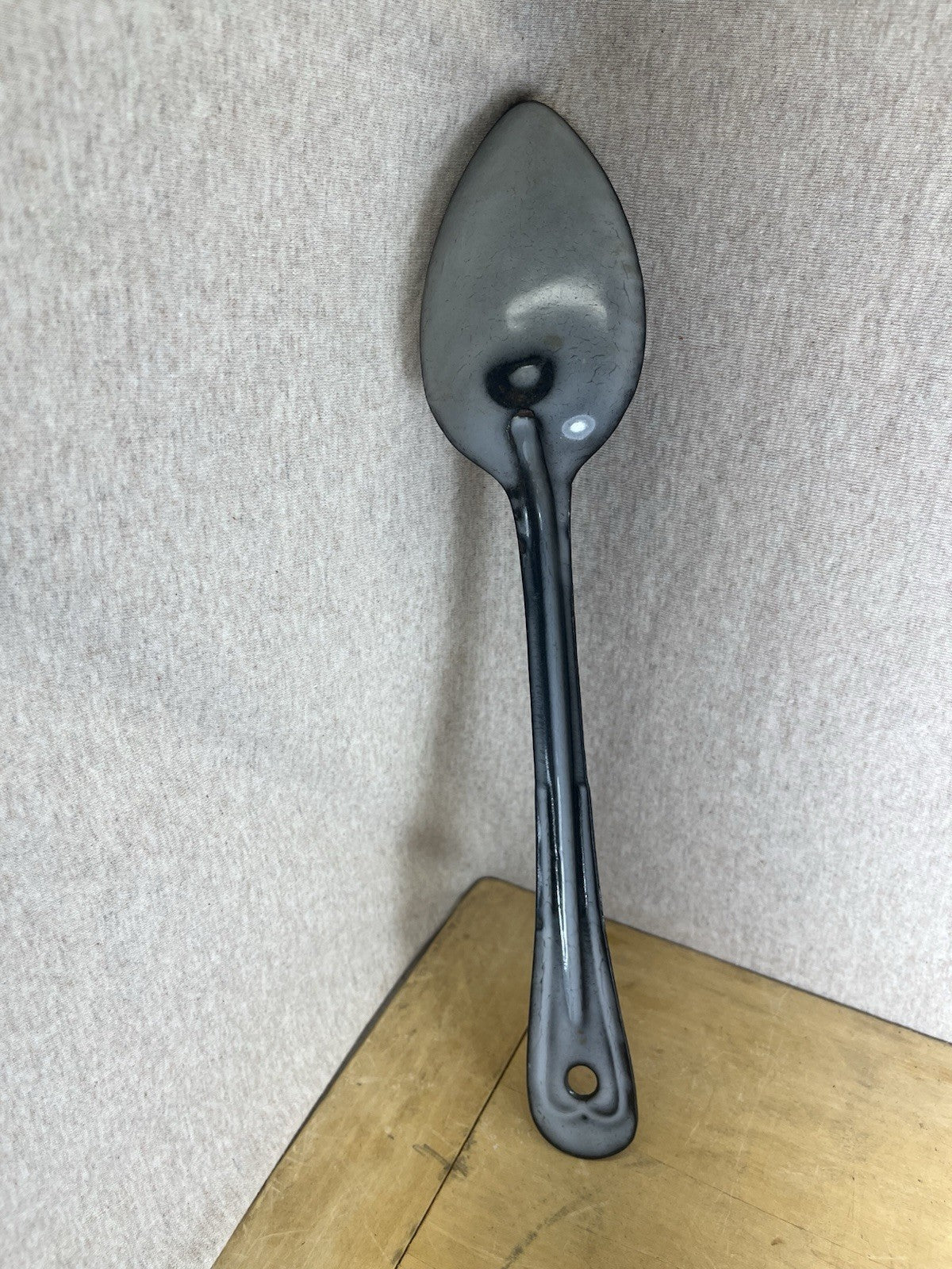 Grey Enamel 12” Spoon