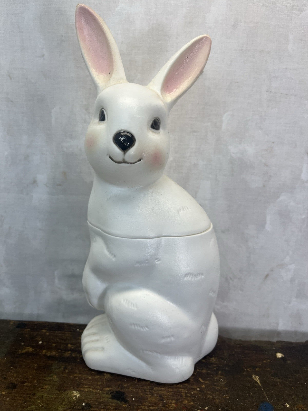 Easter Vintage Rabbit Candy Container Blow Mold