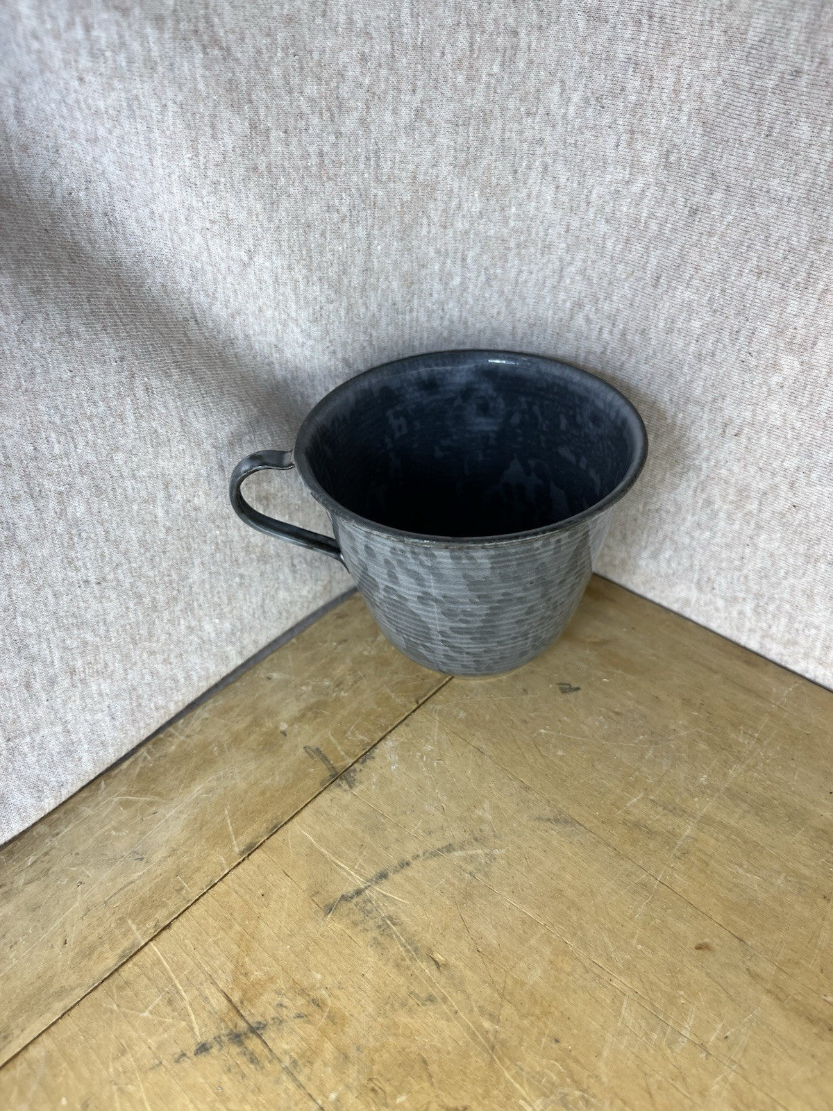 Grey Enamel Coffee Cup