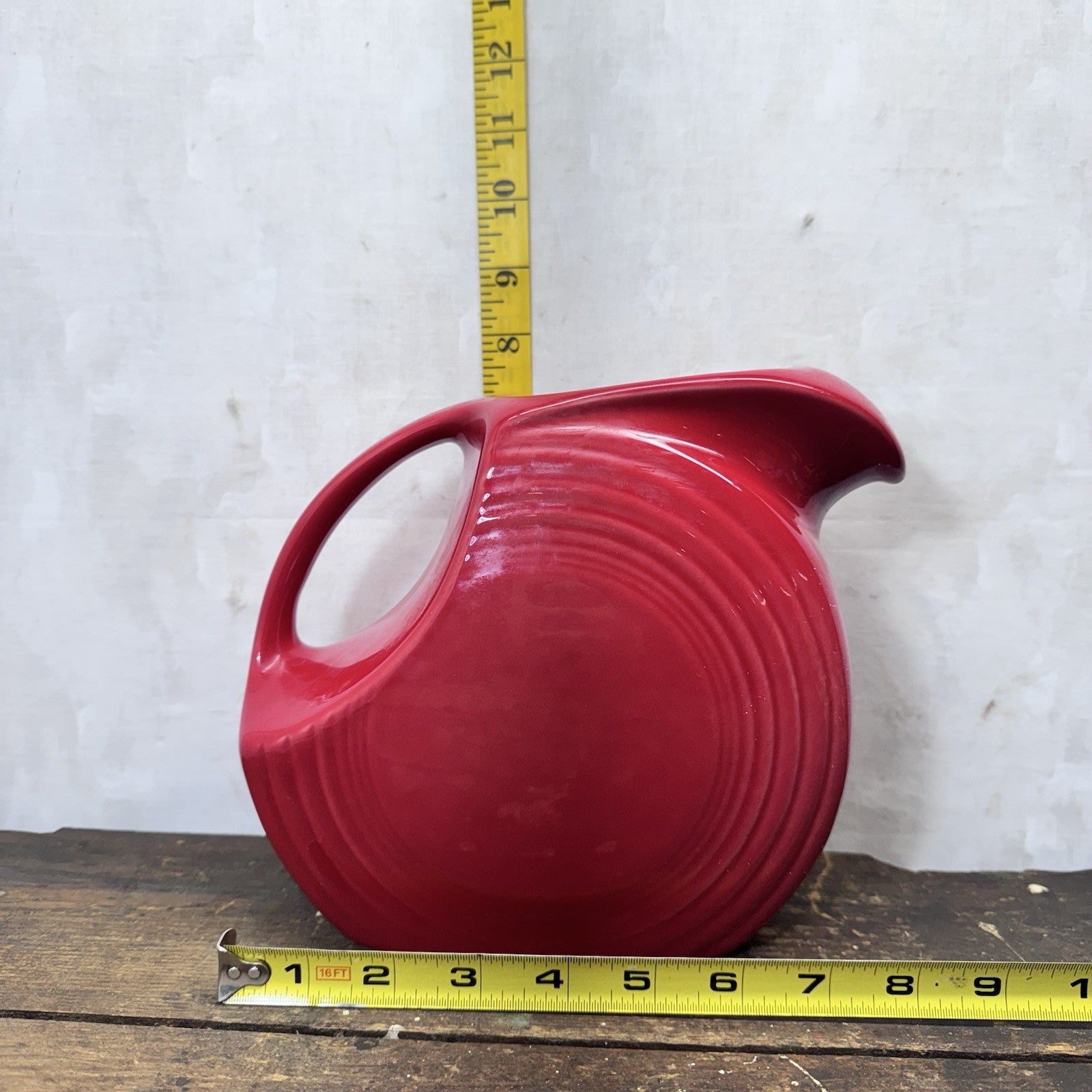 Red Fiesta Pitcher Vintage Disc