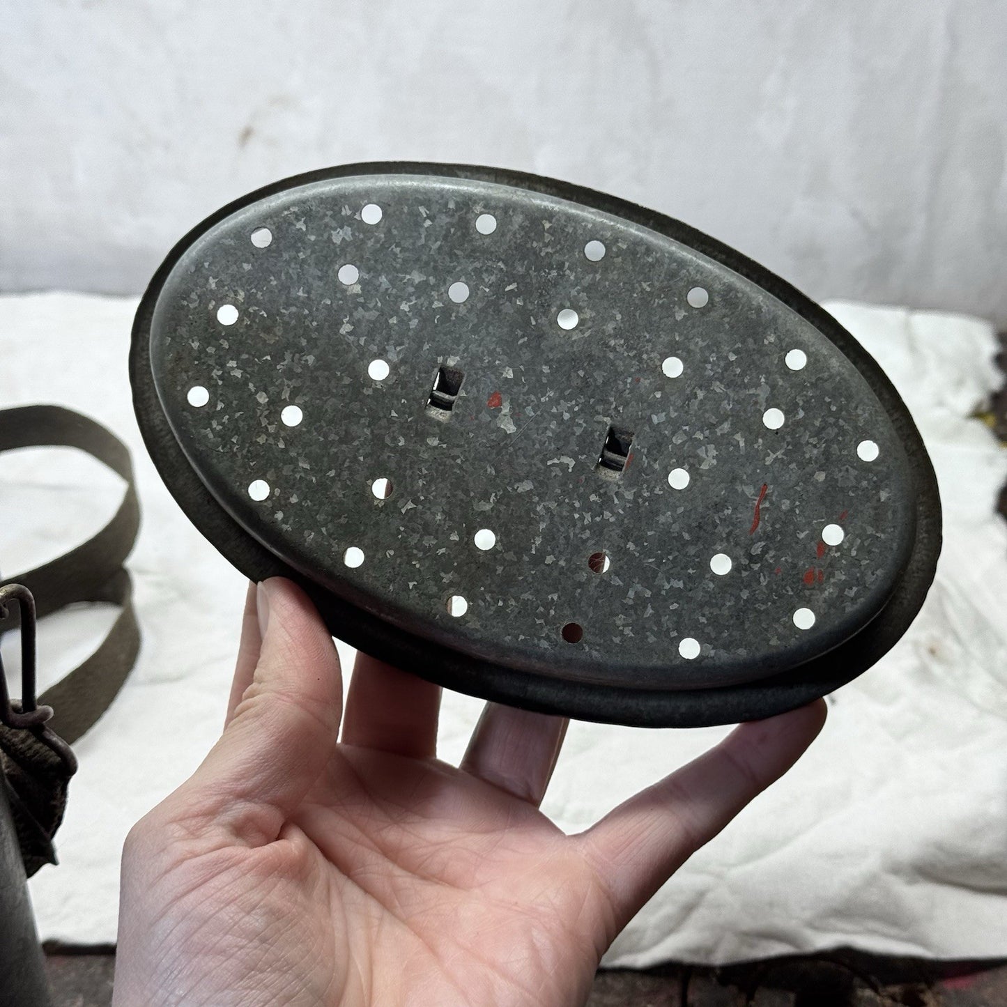 Vintage Small Strap Minnow Bucket Metal