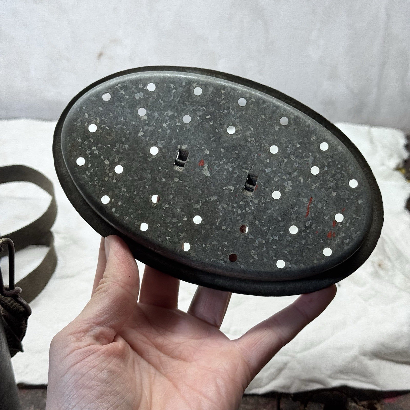 Vintage Small Strap Minnow Bucket Metal