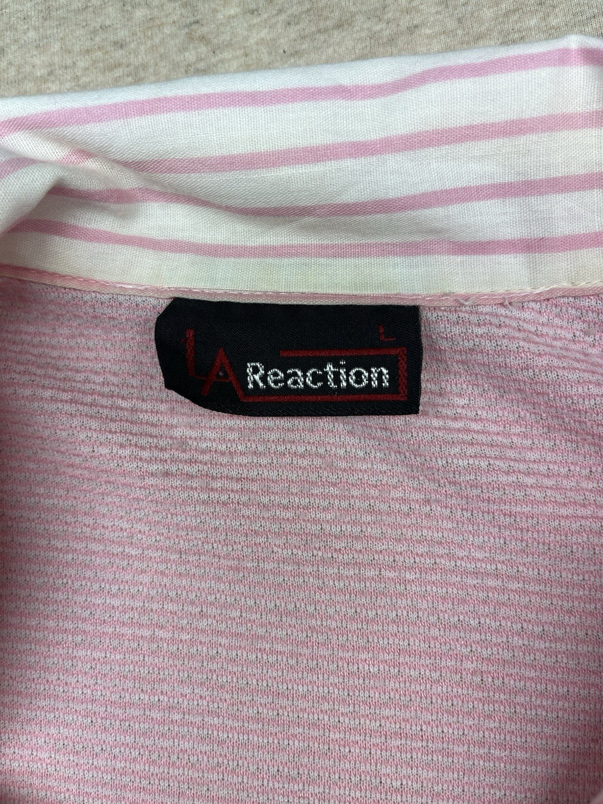 1970-80s Women’s Pink Striped S Sleeve Knit Top