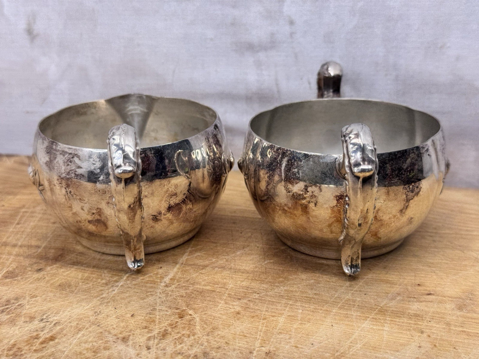 Silver Plated Cream And Sugar Set With Tray Antique #1261