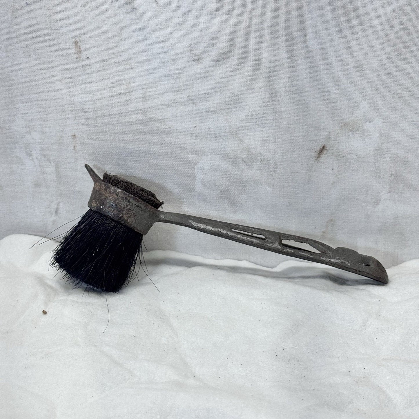 Vintage Shoe Shining Brush Art Deco Metal Handle
