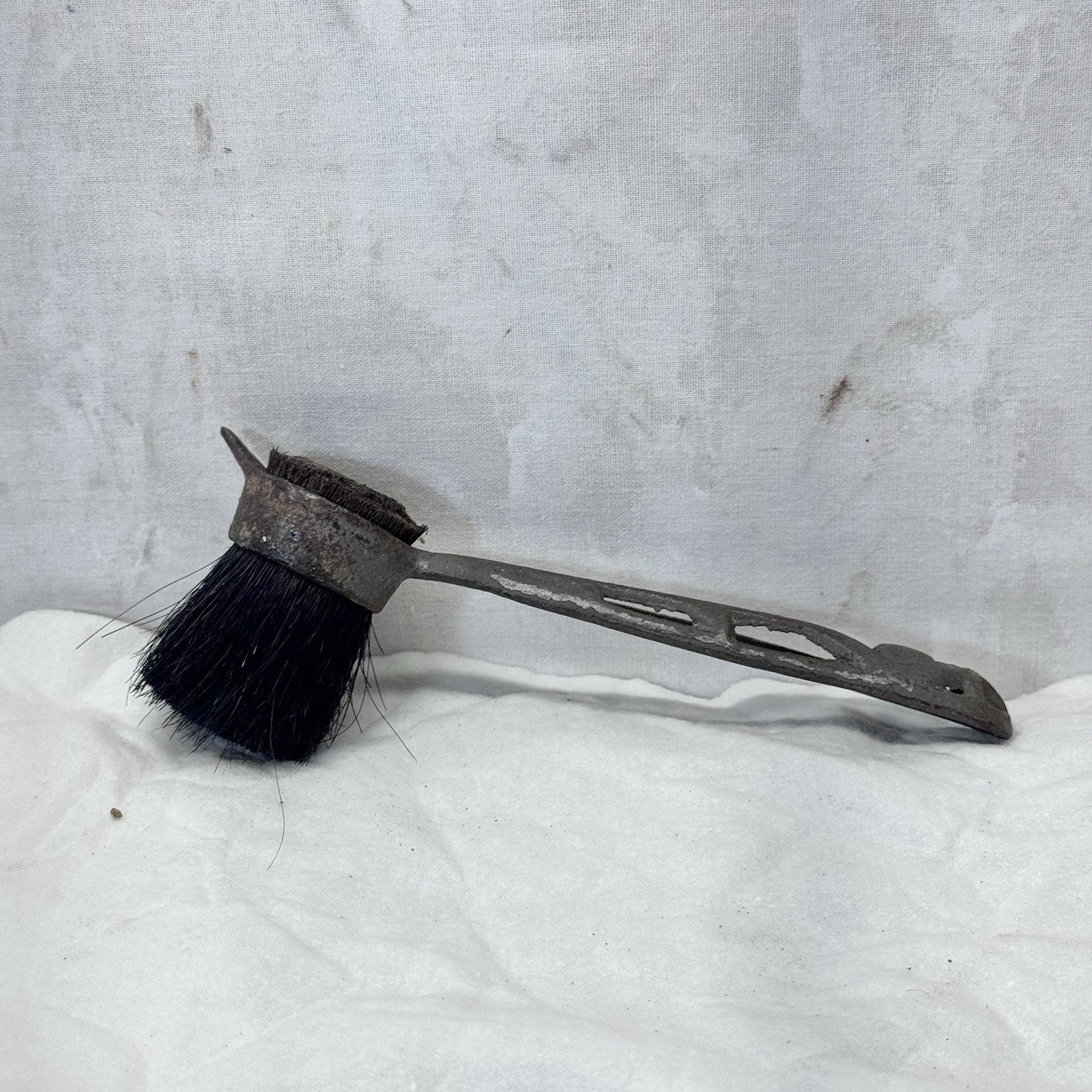 Vintage Shoe Shining Brush Art Deco Metal Handle