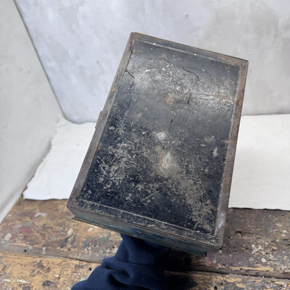 Green Rustic Metal Box Vintage Small