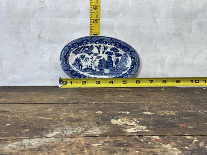 Small Willow Blue Pattern Japan Toy Tray Vintage