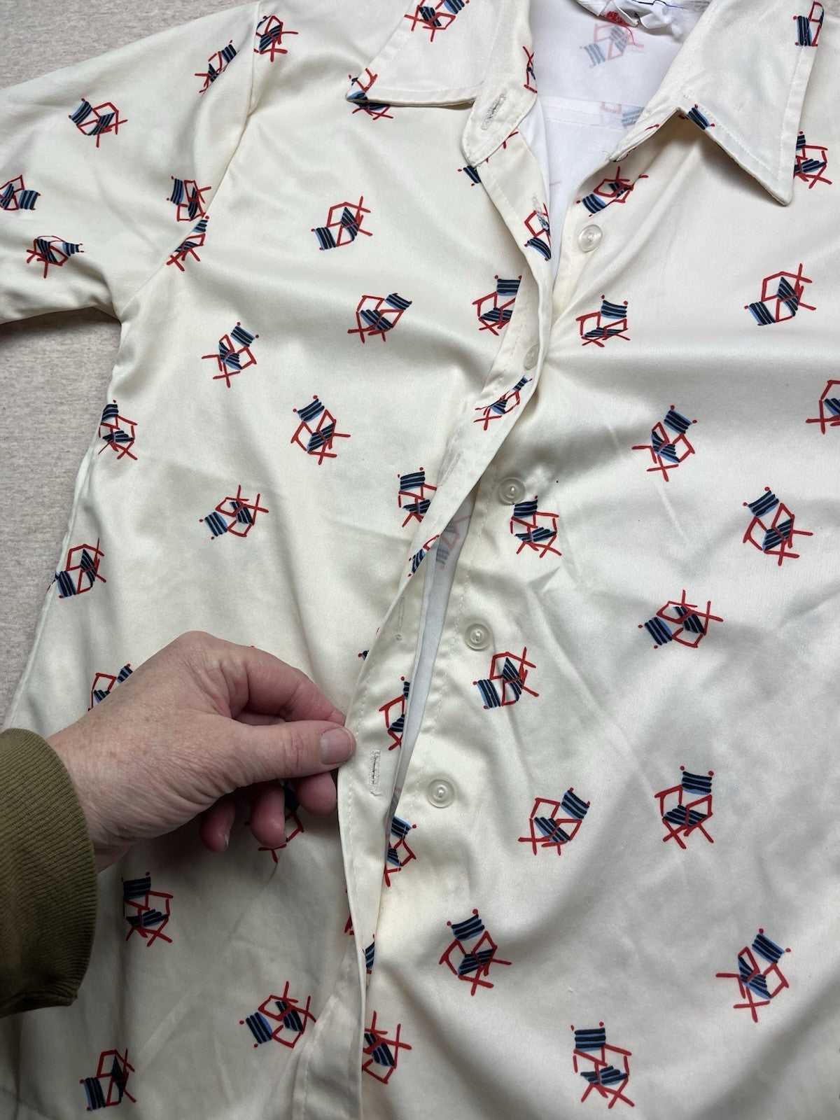 1970s, 80s Boys White Print S Sleeve Shirt