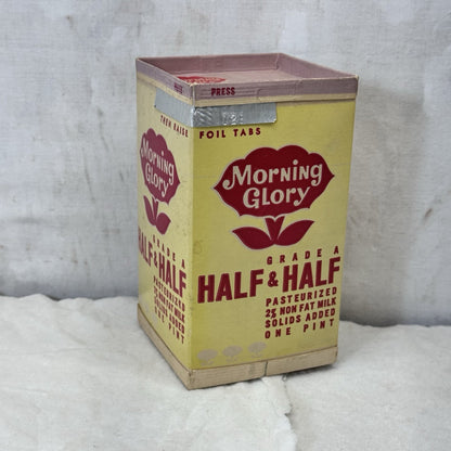 Morning Glory Half & Half Carton Vintage Empty