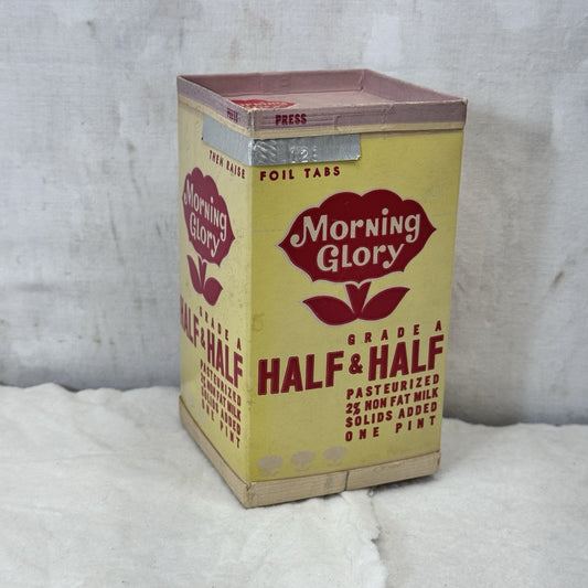 Morning Glory Half & Half Carton Vintage Empty