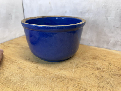 Blue Stoneware Bowl Vtg #S-1701