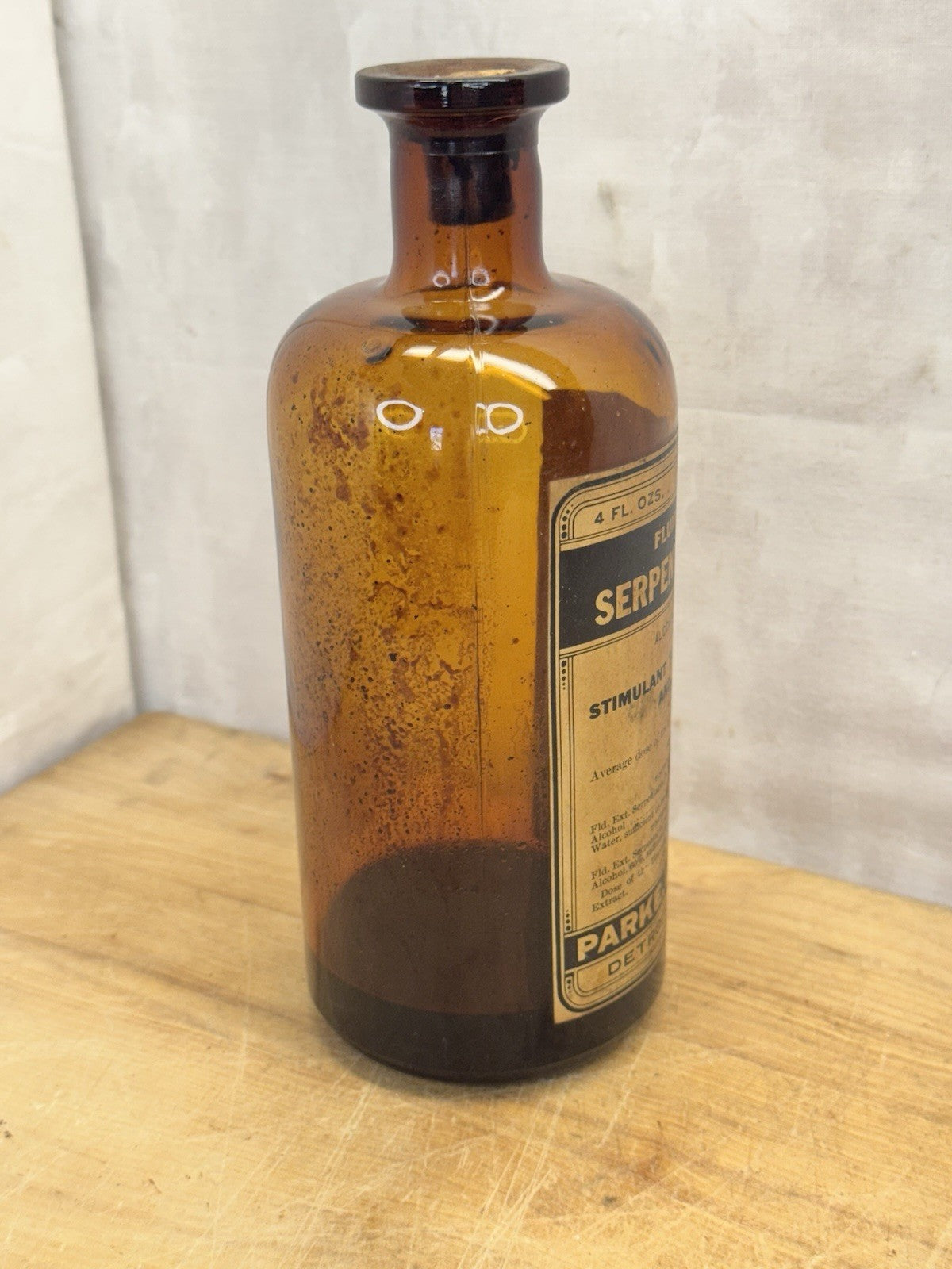 Brown Medical Bottle Pre Prohibition #S1419