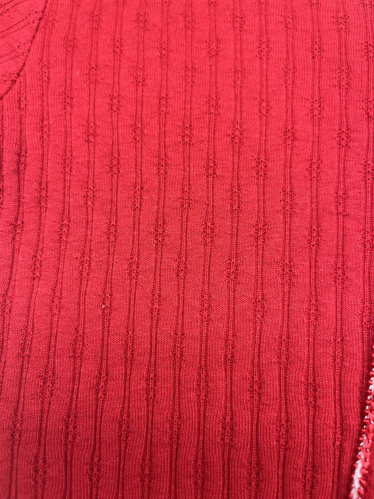 1990s Youth Red Sleeveless Knit Body Suit Size 10/12