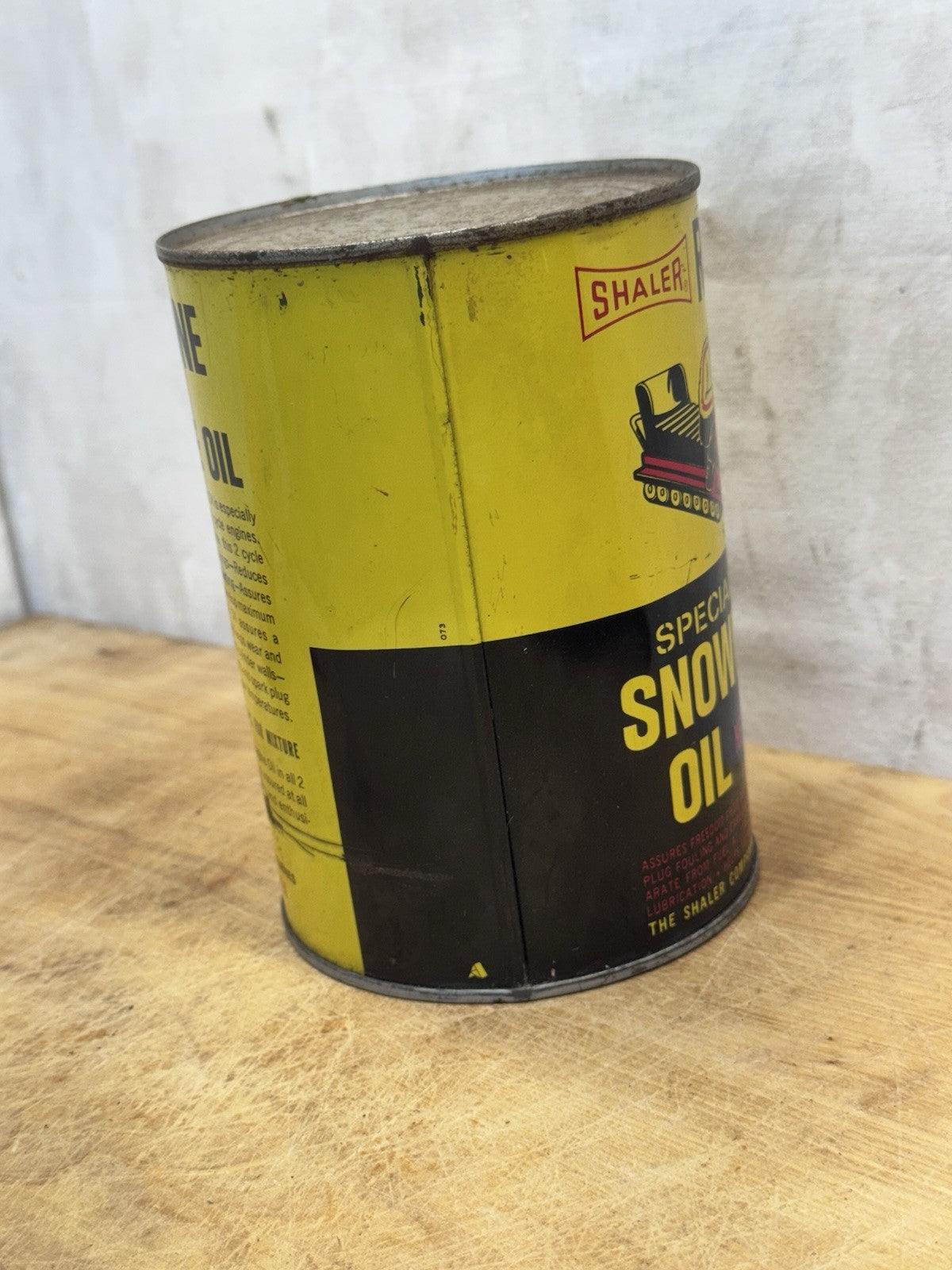 Shaler Rislone Snowmobile Oil Waupun Wisconsin Can Vtg #1485