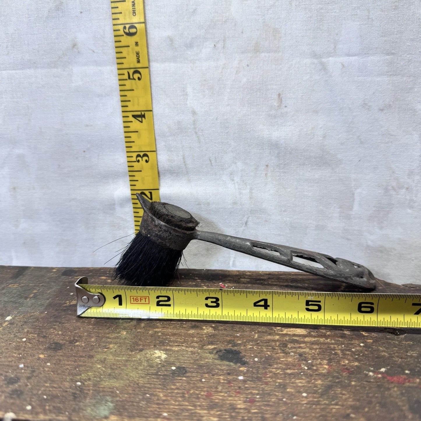 Vintage Shoe Shining Brush Art Deco Metal Handle