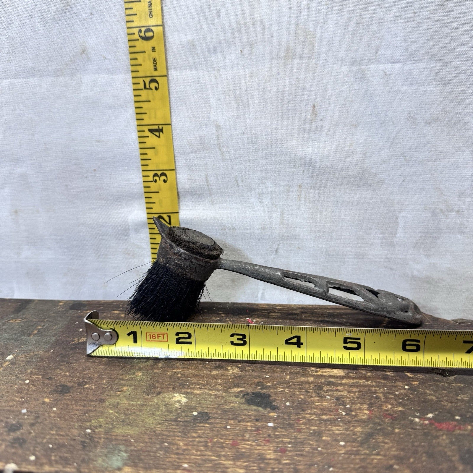 Vintage Shoe Shining Brush Art Deco Metal Handle