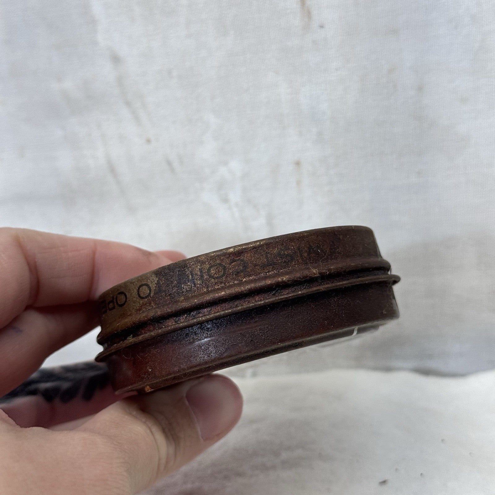 Brown Dyanshine Stain Shoe Wax Tin Vintage