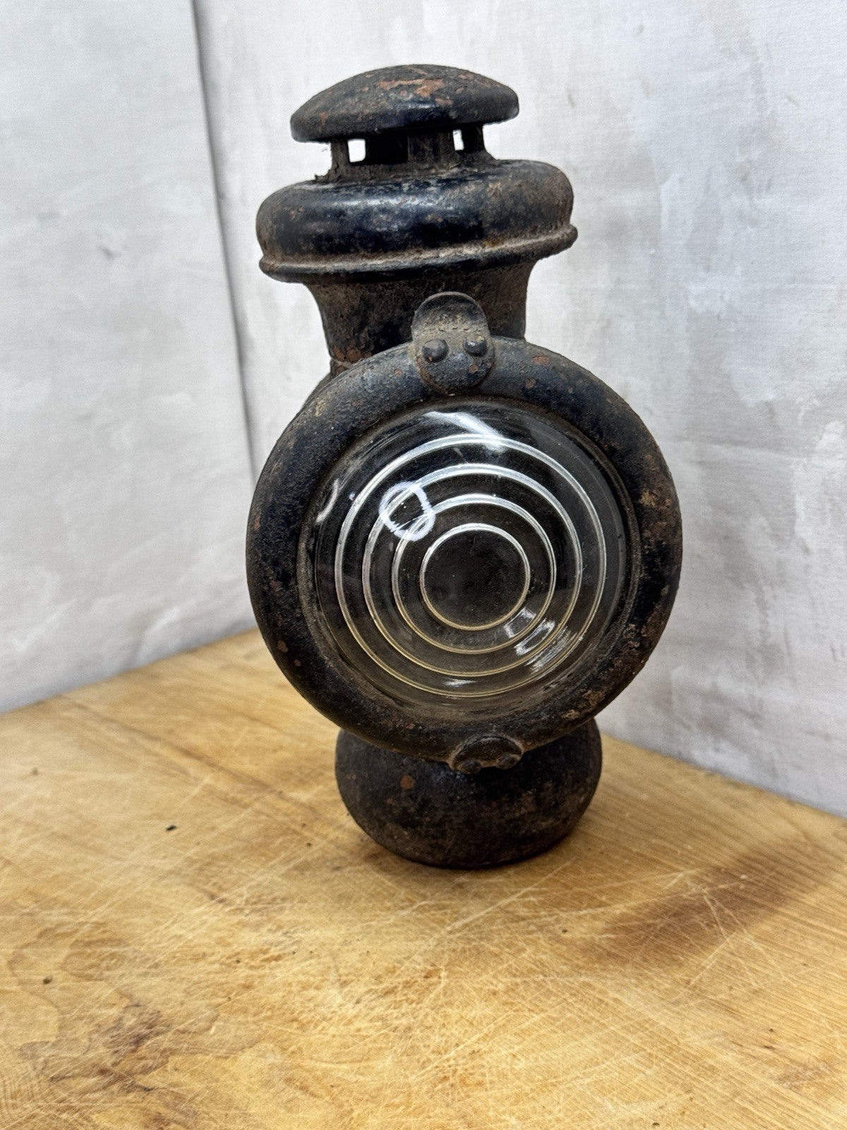 Antique Model T Kerosene Lamp Headlight Intact Glass #1197
