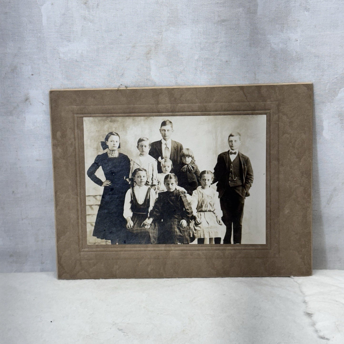 Antique Black White Photography Family Picture