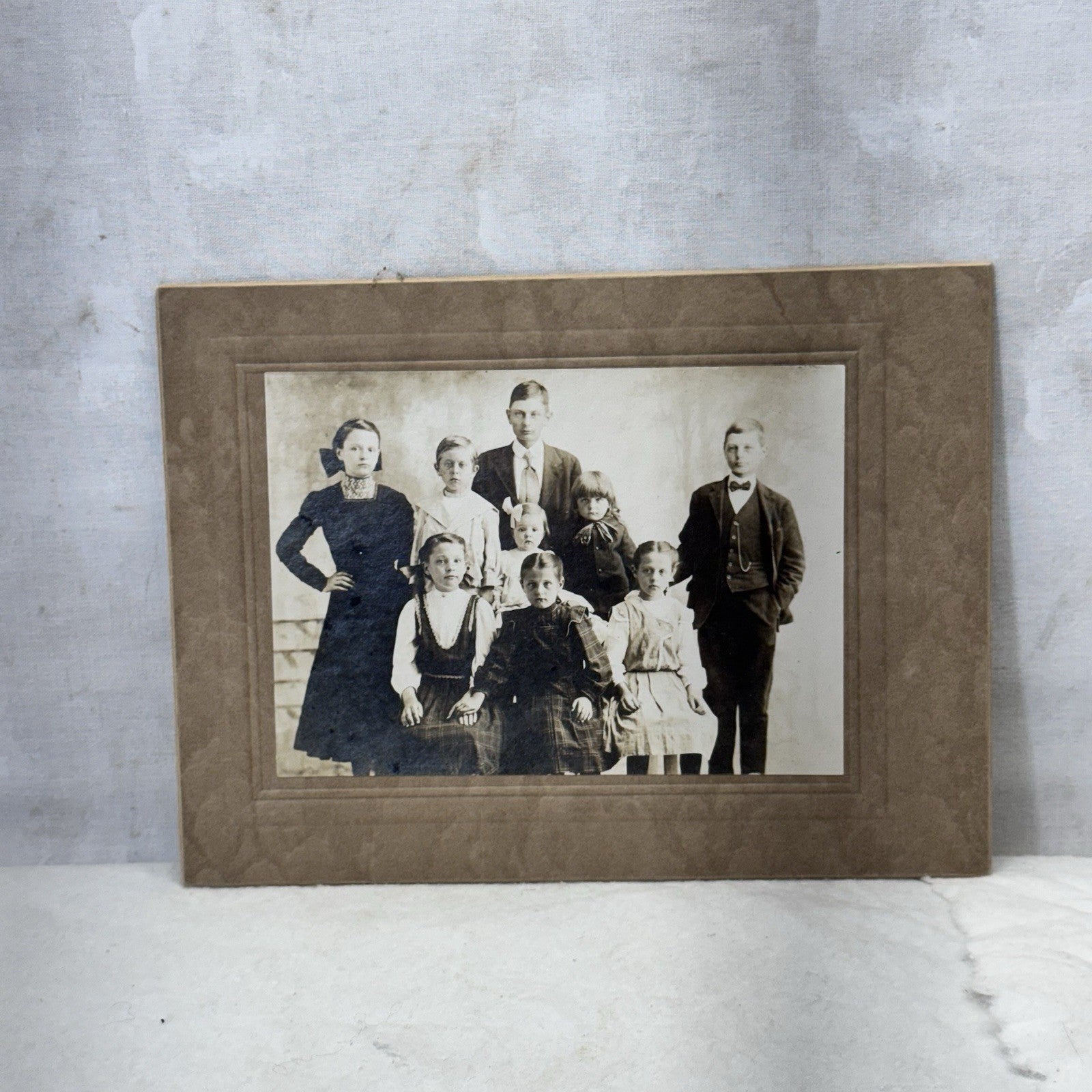 Antique Black White Photography Family Picture
