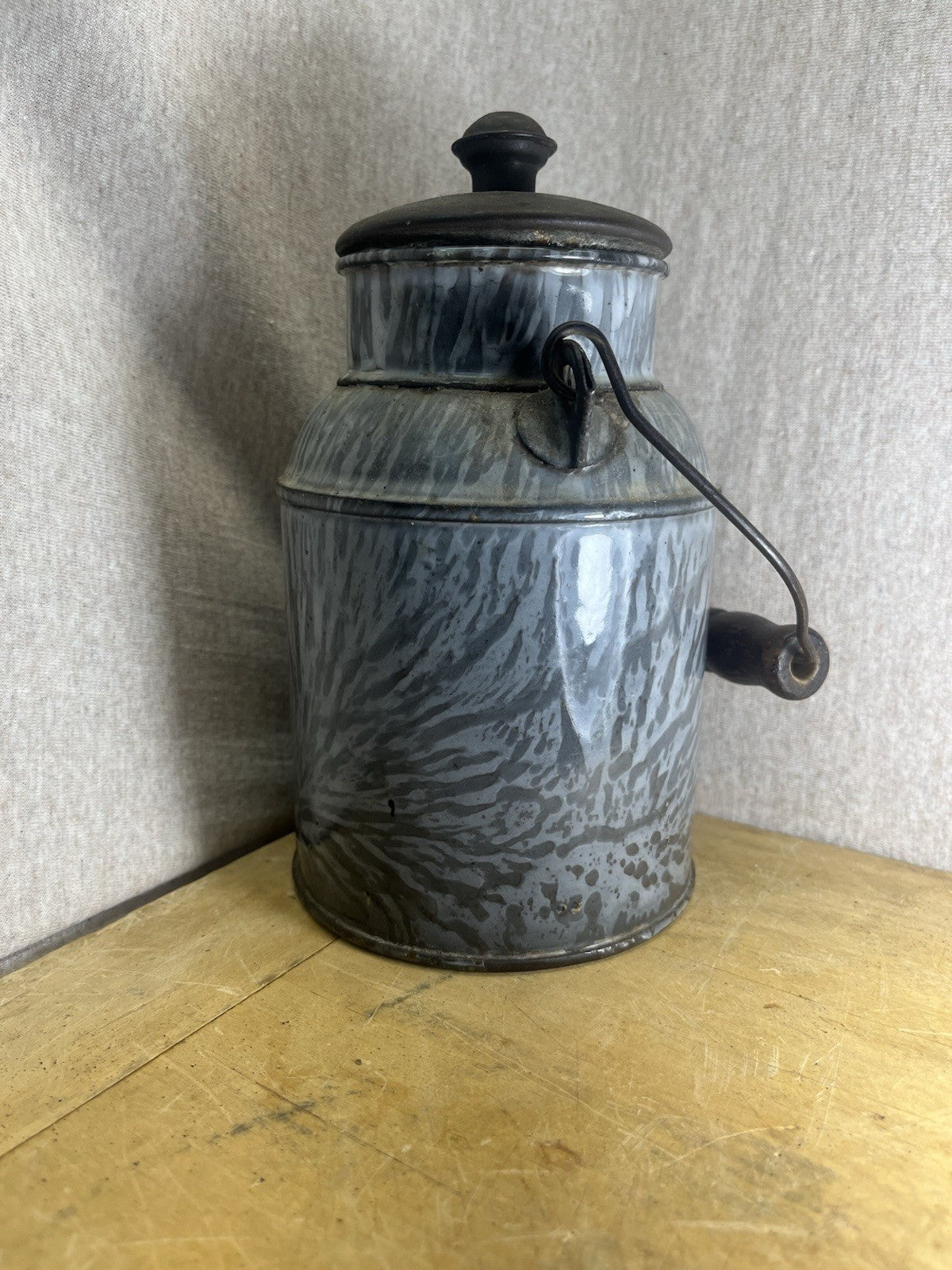Grey Enamel 7” Cream Can