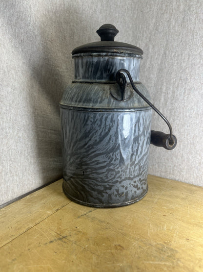 Grey Enamel 7” Cream Can