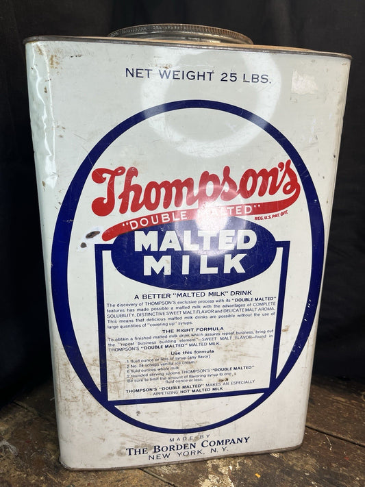 Vintage Home Decor Thompsons Malted Milk #25 Tin