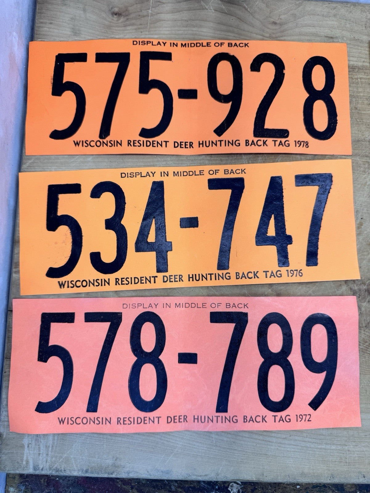 1972-1979 Wisconsin Resident Deer Hunting Tags #1492
