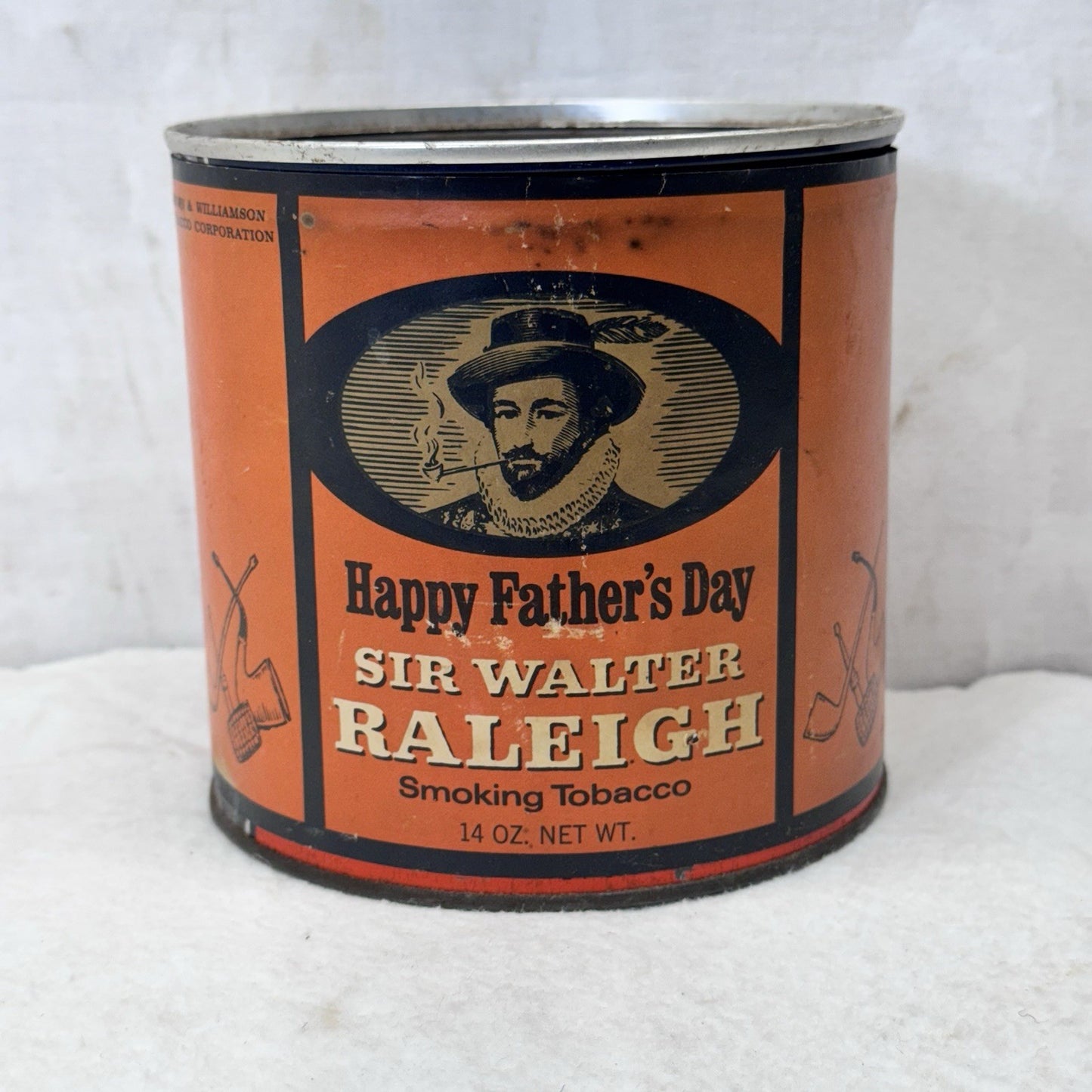 Fathers Day Sir Walter Raleigh Smoking Tobacco Tin Vintage Empty