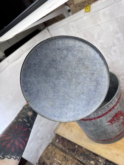 Metal Minnow Fishing Bucket Vintage #1231