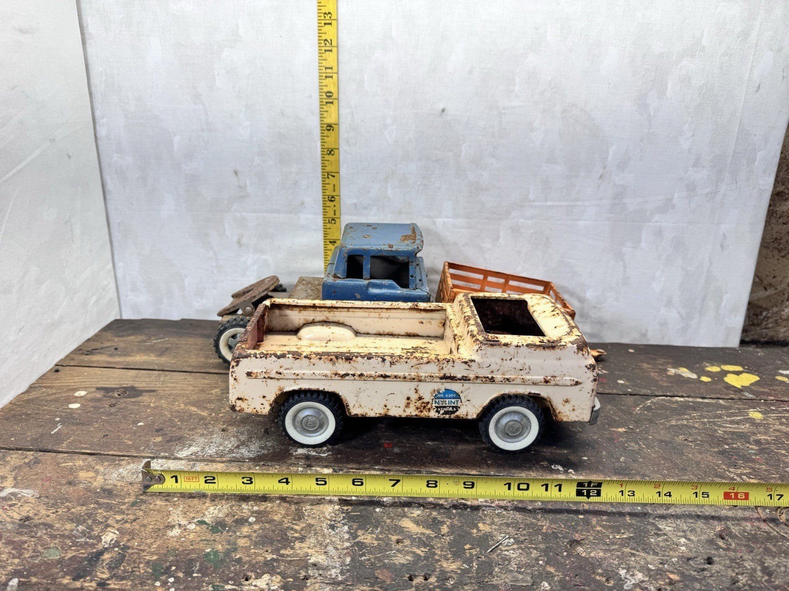 Junkyard  Vintage Metal Toy Trucks Parts Trailer