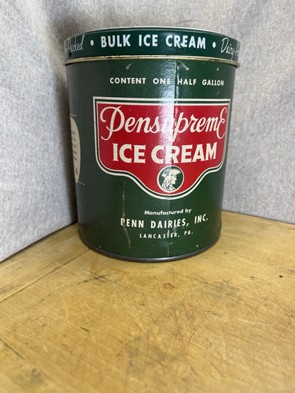 Pensupreme Vintage Ice cream Empty Tin & Cardboard 