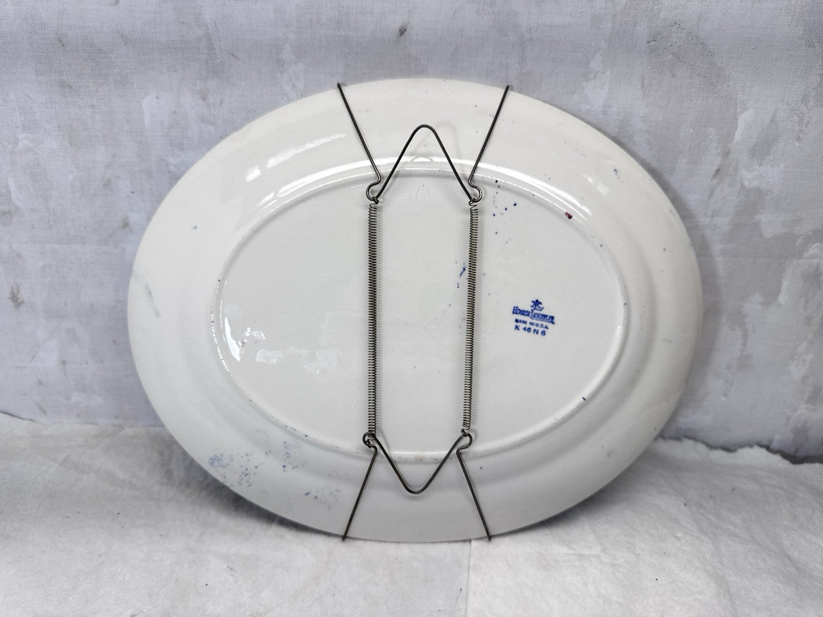 Blue Willow Pagoda Homer Laughlin Porcelain China Serving Platter Oval Plate