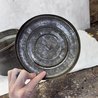 Metal Small Berry Bucket With Lid Vintage