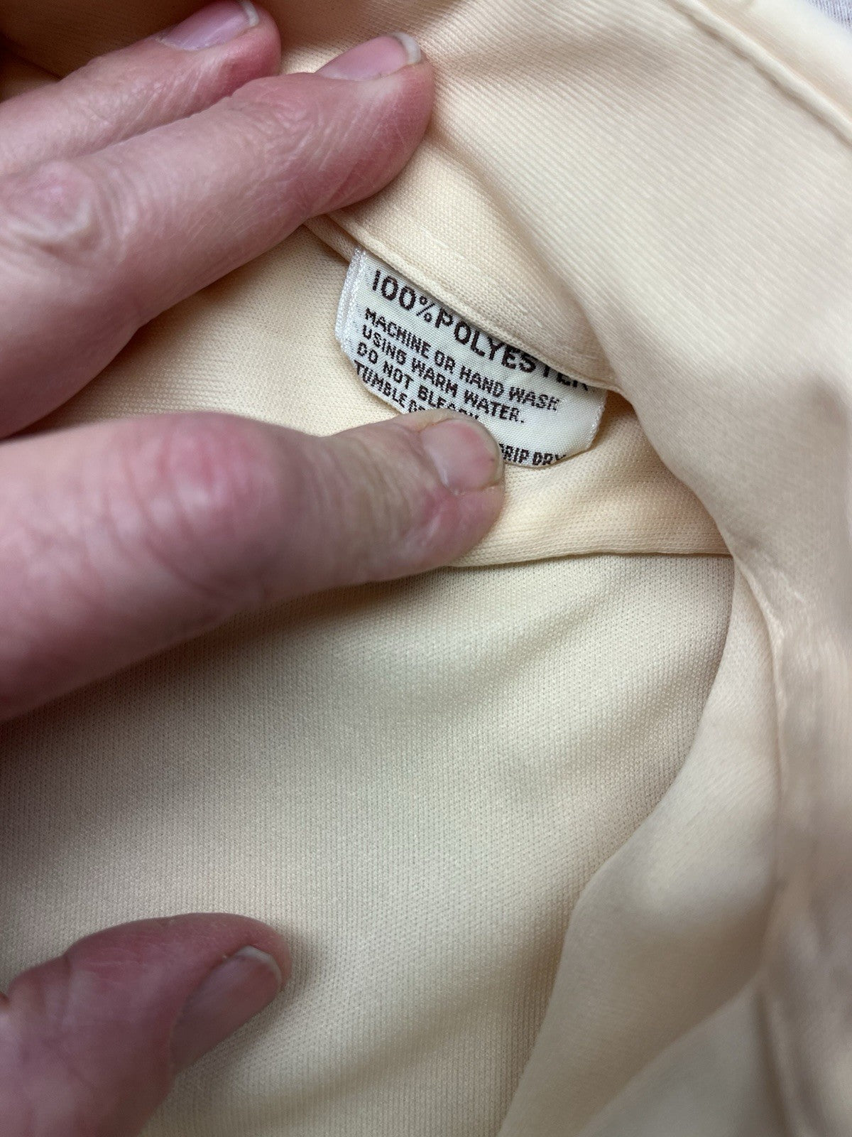 1980s Men’s Pale Yellow Shirt