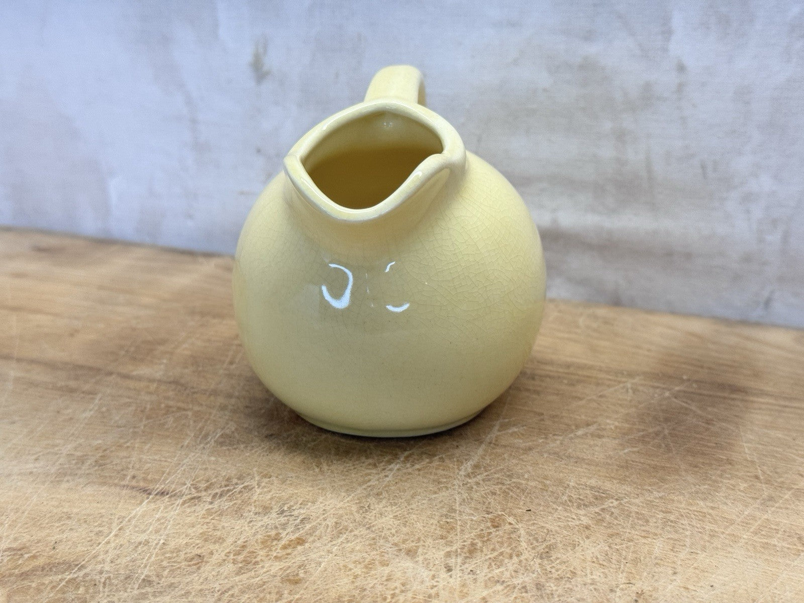 Vintage Yellow Ceramic Mini Creamer Pitcher #S-1556