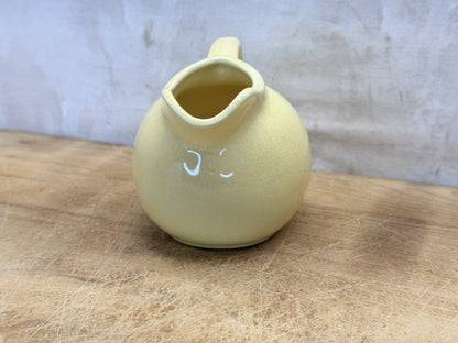 Vintage Yellow Ceramic Mini Creamer Pitcher #S-1556