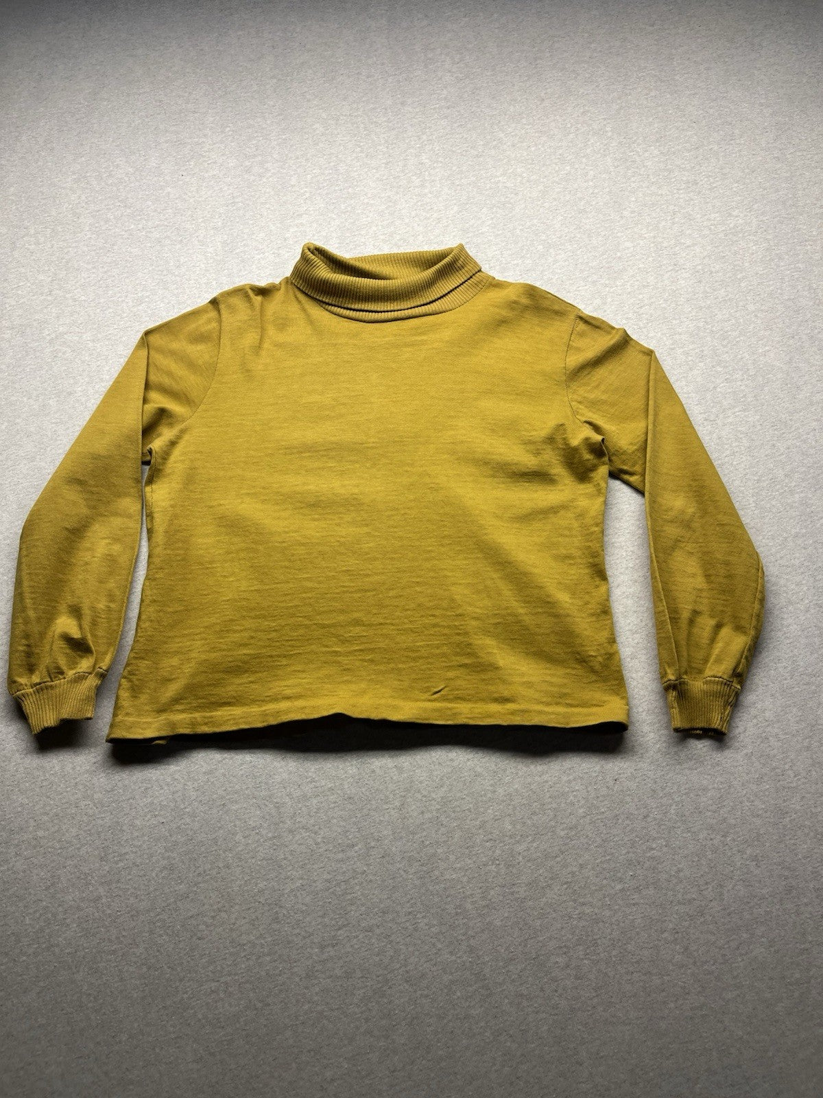 1960s, 70s Boys Gold  Knit Turtleneck L Sleeve