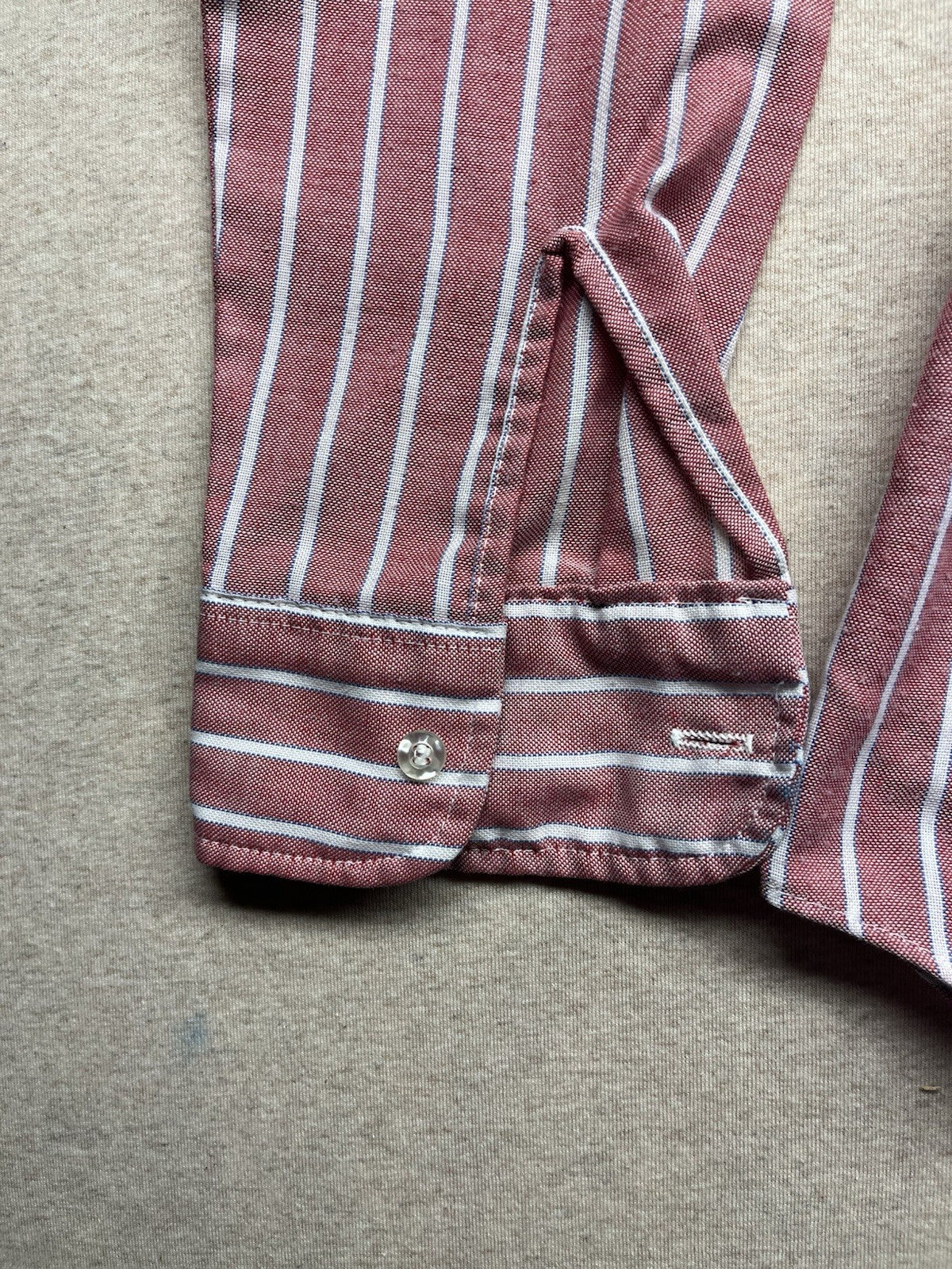 1970s, 80s Women’s L Sleeve Red Stripe Cotton Top