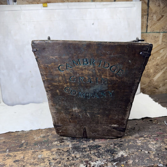 Cambria Grain Company Large Wooden Grain Measure Box Primitive 
