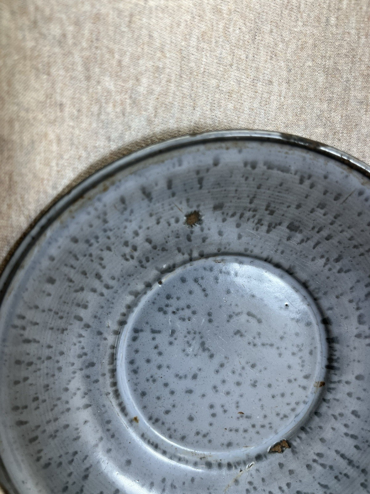 Grey Enamel Saucer Plate